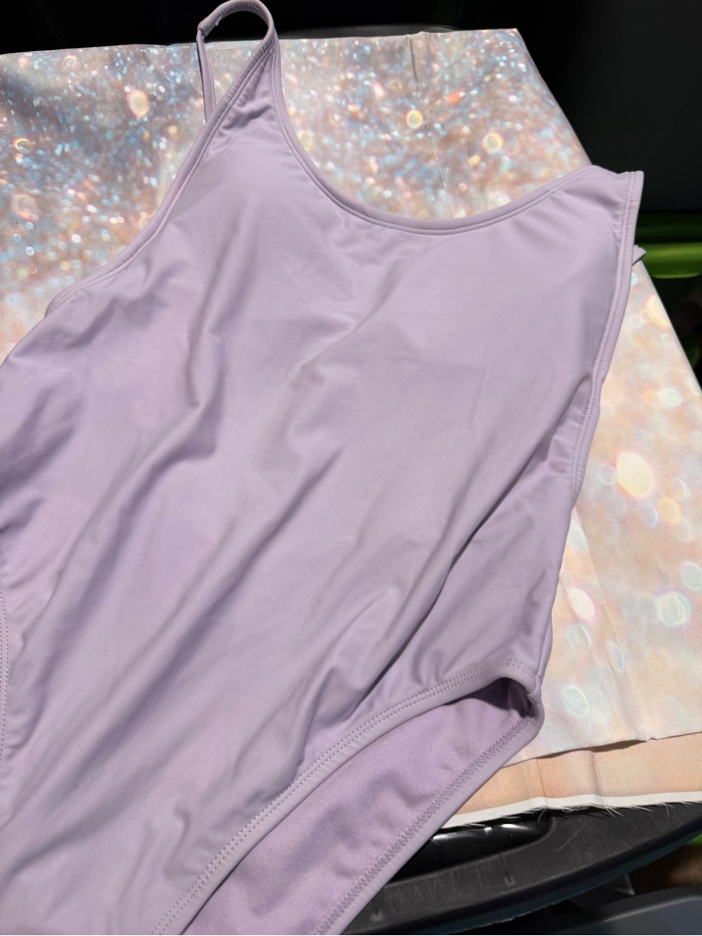 Xhilaration Lilac One-Shoulder Swim Top size large